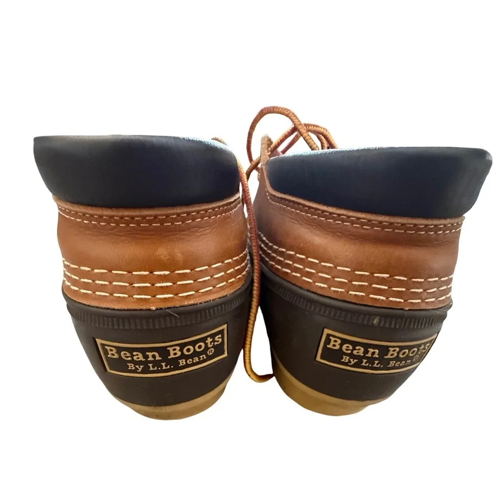 L.L.Bean Bean Boots Brown Leather Duck Boots Made in USA Lace-Up Mens size 8‎